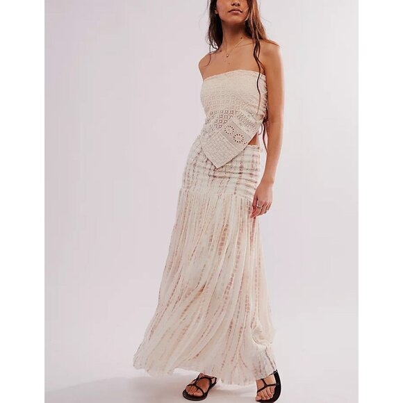 FREE PEOPLE FP One Ravenna Printed Convertible Maxi Skirt / Soft Mauve Combo - Picture 7 of 12